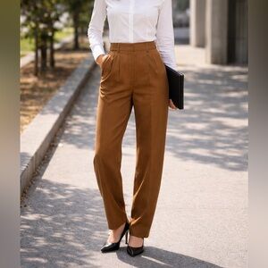 Vintage Valentino Brown High Waist Trousers Relaxed Fit 90s